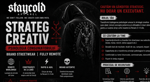 Strateg Creativ pentru Brand de Streetwear – Specializat în Psihologia Consumatorului (Remote)